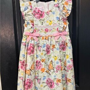 Bonnie Jean Floral Dress with Pink and Yellow